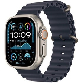 Resim Apple Watch Ultra 2 GPS Cellular 49 MM Natürel Titanyum Kasa Lacivert Ocean Kordon Akıllı Saat (Distribütör Garantili) 