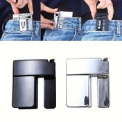 Resim 1 adet Şık Geometrik Tokalı Ayarlanabilir Bel Klipsi - Dayanıklı Plastik, Erkekler ve Kadınlar için Çok Fonksiyonlu Katlanabilir Tasarım, Moda Aksesuarı|Modern Aksesuar|Dayanıklı Plastik Klips 