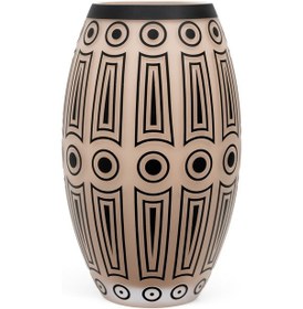 Resim Natürel Pembe Siyah Dekoratif Vazo 