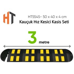 Resim Hayat Trafik Kauçuk Hız Kesici Kasis Seti 50 x 40 x 4 cm - EKO - 3 Metre 
