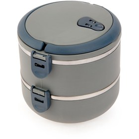 Resim Penguen 2 Katlı Yemek Sefer Tası - Gri 