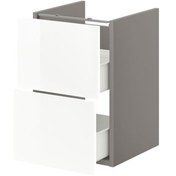 Resim IKEA Enhet, Lavabo Dolabı, 40x42x60 Cm, Gri-parlak Cila Beyaz 