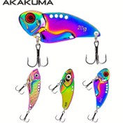 Resim AKAKUMA 3'lü VIB Balıkçılık Yemleri 3D Gözlerle - Renkli Metal Batan Jigler Bass, Walleye & Alabalık için - Çeşitli Ağırlıklar (5g/7g/10g/15g/20g) 