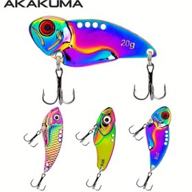 Resim AKAKUMA 3'lü VIB Balıkçılık Yemleri 3D Gözlerle - Renkli Metal Batan Jigler Bass, Walleye & Alabalık için - Çeşitli Ağırlıklar (5g/7g/10g/15g/20g) 