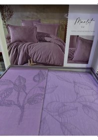Resim Clasy Çift Kişilik Nevresim Takımı Jakarlı Ranforce Marlet Lila Lila 