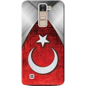 Resim Ceppare Lg K10 Kılıf LG-K420 K430 Desen Baskılı Silikon Kapak Türk Bayrağı Tasarım STK:378 