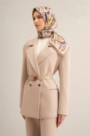 Resim Armine Etnik Desenli Saf İpek Twill Eşarp 9323d 35 Çok Renkli 