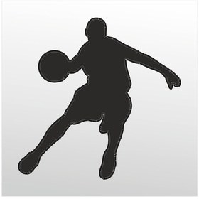 Resim Folyo Sticker Basketbol 200cm Uzunluk Siyah 