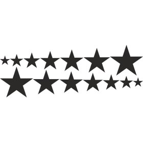 Resim Genel Markalar Sıralı Yıldız14'lü Oto Motor Laptop Duvar Folyo Sticker 15X4 Cm Lcst [Lcst] 