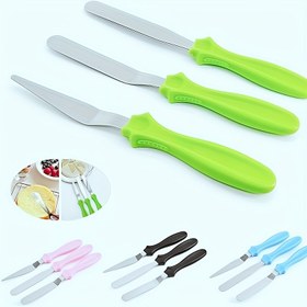 Resim 3 Parça Yeşil Set, Paslanmaz Çelik 410 Kek Spatulası, Paslanmaz Çelik 410 Krema Bıçağı, Paslanmaz Çelik 410 Peynir Yayıcı, DIY Kek Yapımı İçin Uygun, Yeni Başlayanlar ve Acemiler İçin İdeal, Mutfak, Pastane ve Konditeri Kullanımına Uygundur 