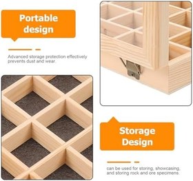 Resim Bölmeli Ahşap Mücevher Organizeri Kapaklı Takı Kutusu Kristal Mineral ve Örnekler İçin Şeffaf Kapaklı Koleksiyon ve Gösterim Kutusu 
