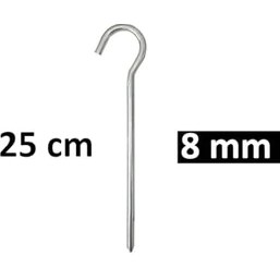Resim Esranın Dünyası Çadır Tarp Kazığı 8mm 25CM Lvanizli 6 Adet 