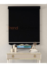 Resim Siyah Stor Etek Dilimli Zebra Stor Güneşlik Perde Kırık Siyah 