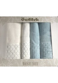 Resim Özdilek Adria Best Set Banyo Takımı Krem/k.mint-mint Çok Renkli 