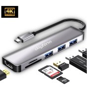 Resim Daytona HC-13 Type-C To 3*usb 3.0 4K Ultra Hd HDMI Sd Tf Kart Girişli 6ın1 Çevirici Hub Adaptör 