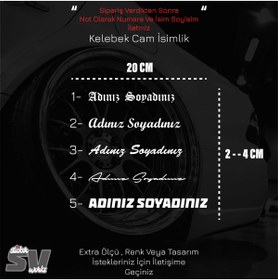 Resim ARONA İsim Soyisim (Ad Soyad) Sticker Evrensel Dekor Etiket Modeli Tek Renk 20x4CM 1 Adet 