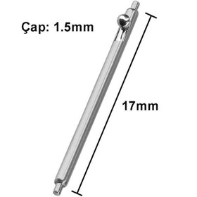 Resim Koodmax 50 Adet Paslanmaz Çelik Yaylı Otomatik Boynuzlu Kol Saati Kordon Pimi Susta - 1.5mm 17mm 