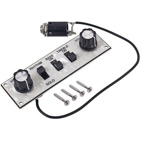 Resim Wezone Bass Gitar Kontrol Paneli, Plastik Malzeme, Beyaz Rengi, Önceden Teldenmiş Tasarım, Kolay Kurulum, Ayar Düğmeleri İle 