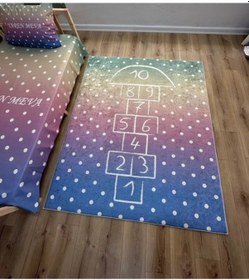 Resim Dijital Baskı Rengarenk Noktalar Çocuk Oda Halısı Çok Renkli 