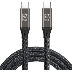Resim Sionel Siyah QG02 Type-C To Type-C Pd3.1 Data Kablosu 240W 480MBPS 0.5 Metre 