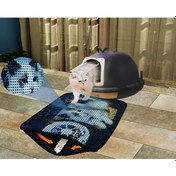 Resim Petesia Kedi Tuvalet Önü Elekli Paspas 60x45 Cm Balık Ağı Desenli Kedi Kumu Tutucu 