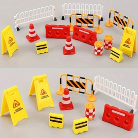 Resim 9 adet İnşaat Temalı Mini Trafik Konusu Yol İşareti Uyarı İşareti Doğum Günü Partisi Kek Süslemeleri Hediye 