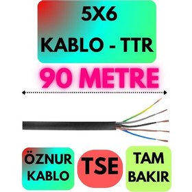 Resim Öznur 5x6 Ttr Kablo Siyah Metre Seçenekli - 90 Metre 