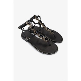Resim Valmenti Kadın Deri Siyah Parmak Arası Sandalet 1141 590 Irene 6-1 Byn Sndlt Y25 Black 