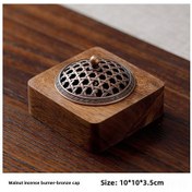 Resim Youtek Ev İçi Zen Stilinde Cüruflü Kapaklı Ceviz Ağacı Fincan, Çin Stilinde Aromatik Koku Sağlama Ve Dekorasyon Amaçlı Masaüstü Alet 