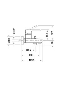 Resim Duravit - B.2 Banyo Bataryası - B25230000010- Krom 