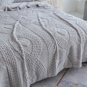 Resim 1 adet Bohem Tarzı Geometrik Kalp Buğday Desenli Atkı Battaniye - Yumuşak, Hafif Bej Dostu, Dökülmeyen, Tüm Mevsimler İçin Yatak, Kanepe, Araba Kullanımı için Gri, Beyaz ve Altın Detaylarla, Makinede Yıkanabilir, Rahat Ev Dekoru, Konforlu Yatak, Peluş Dokulu 