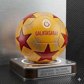 Resim Galatasaray Lisanslı Desenli Yıldızlı Futbol Topu 