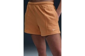 Resim Nike Sportswear Chill Terry Mid Rise 4" French Terry Slim Fit Short Kadın 10 cm Pamuklu Şort Turuncu 