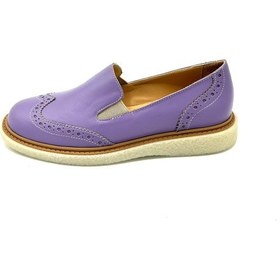 Resim Lila Strada Hakiki Deri Kadın Loafer Ayakkabı Lila 