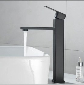 Resim İsaoğlu Yapı Çanak Lavabo Bataryası Siyah Lavabo Musluğu Mat Siyah Kare Çanak Bataryası Siyah 