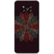 Resim Bera Aksesuar Poco X3 Nfc Kılıf Hd Desen Baskılı Arka Kapak - Mandala Flower Wal 