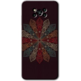 Resim Bera Aksesuar Poco X3 Nfc Kılıf Hd Desen Baskılı Arka Kapak - Mandala Flower Wal 