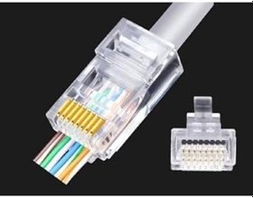 Resim Yeni Nesil Jak Cat5/cat6 Rj45 Konnektör 100 Lü Paket Cat6 Ez Plug Yeni Nesil Delikli 