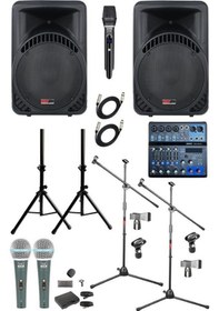 Resim Lastvoice Ample Surface-paket-2 Aktif Hoparlör Ve Mixer Full Ses Sistemi Seti 