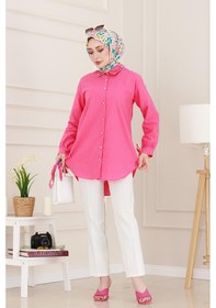Resim Sevitli Taş Detaylı Hilal Tunik-fuşya-4957 Fuşya 