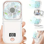 Resim Taşınabilir El Tipi Mini Fan, Dijital Ekranlı, Katlanabilir Boyun Fanı, USB Şarj Edilebilir 3000mAh Pil, 180° Ayarlanabilir, 3 Hız, Kişisel Soğutma İçin Giyilebilir, Seyahat, Spor - Kapalı ve Açık Alan Kullanımı, Seyahat Soğutucu | Katlanabilir Fan | Dayanıklı Plastik Fan, Mini Fan 