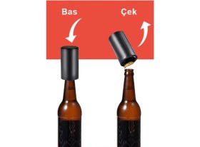 Resim Renkli ve Pratik Şişe Açacağı, Kolay Kullanımlı ve Şık Tasarım 