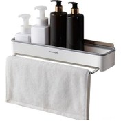 Resim Trendooze Havluluklu Duş Rafı Yapıştırıcı Banyo Rafı Vida Gerektirmeyen Duş Depolama Sepeti Ağır Hizmet Alüminyum Duş Organizatörü Çok Renkli Hs 