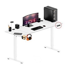 Resim Adore Gaming Elevator Yükseklik Ayarlı Oyuncu ve Bilgisayar Masası-Beyaz 160x72-117x75 CM 