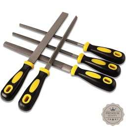Resim Keneth 5 Parça Uzun (30 Cm) Yüksek Kalite Eğe Seti (Ergonomik Saplı Uzun Boy) 