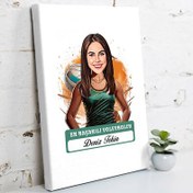 Resim Karikatürlü En Başarılı Kadın Voleybolcu Kanvas Tablo 