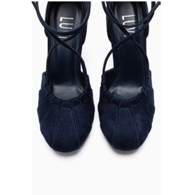 Resim Luvishoes Elıza Lacivert Süet Kadın Topuklu Ayakkabı 