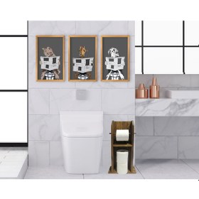 Resim Bk Home Doğal Masif Ahşap Tuvalet Kağıtlığı Ve Dekoratif 3’Lü Ret (551051779) 