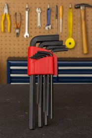 Resim garaccu Profesyonel 9 Parça Düz Alyan Seti Siyah Allen Takımı - Mükemmel Hassasiyet Kontrolü 