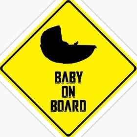 Resim TSC Uyarı Arabada Bebek Var Sticker Oto Etiket 18CM MD13 